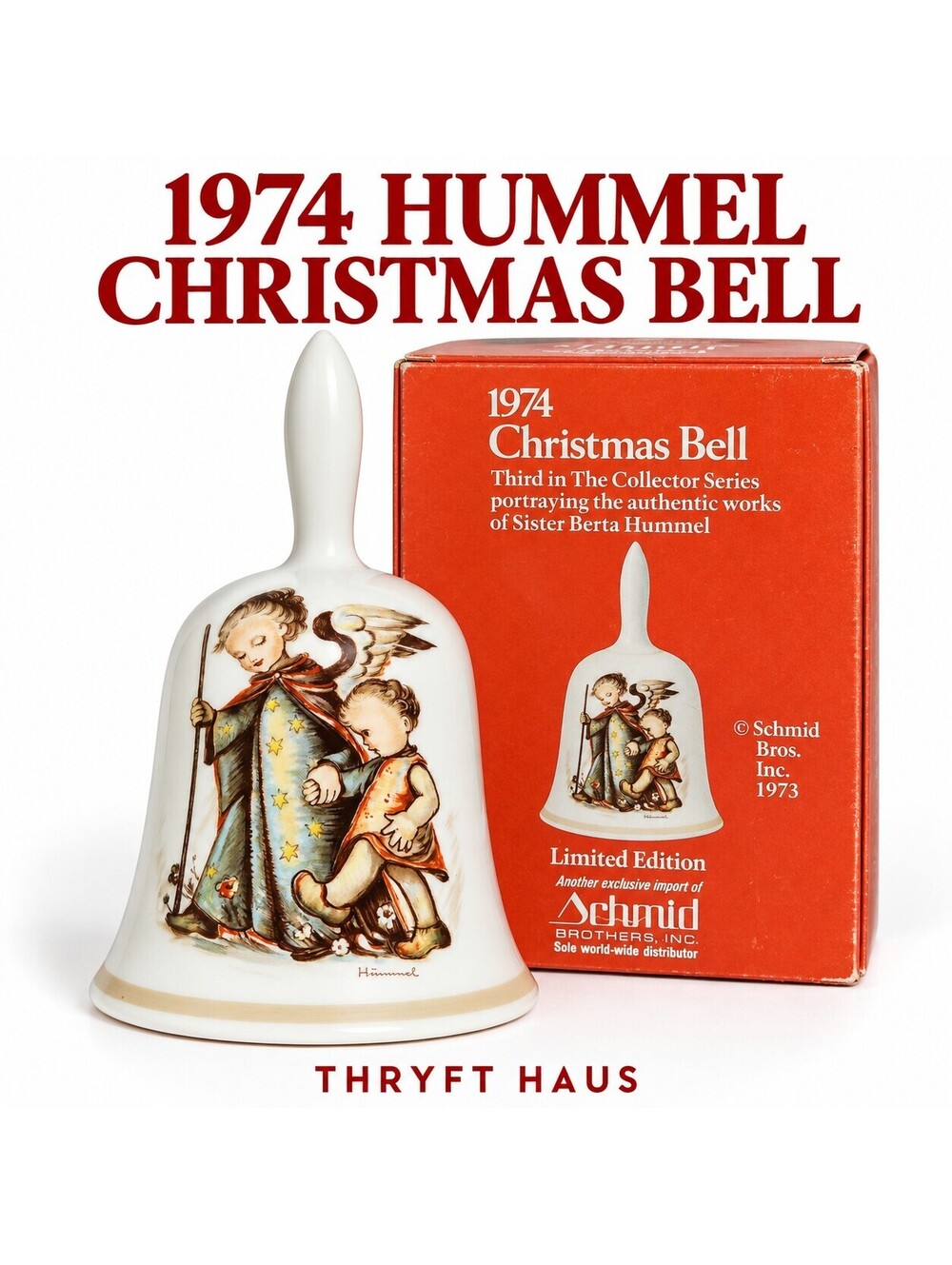 1974 Hummel Christmas Bell Limited Edition Porcelain Bell